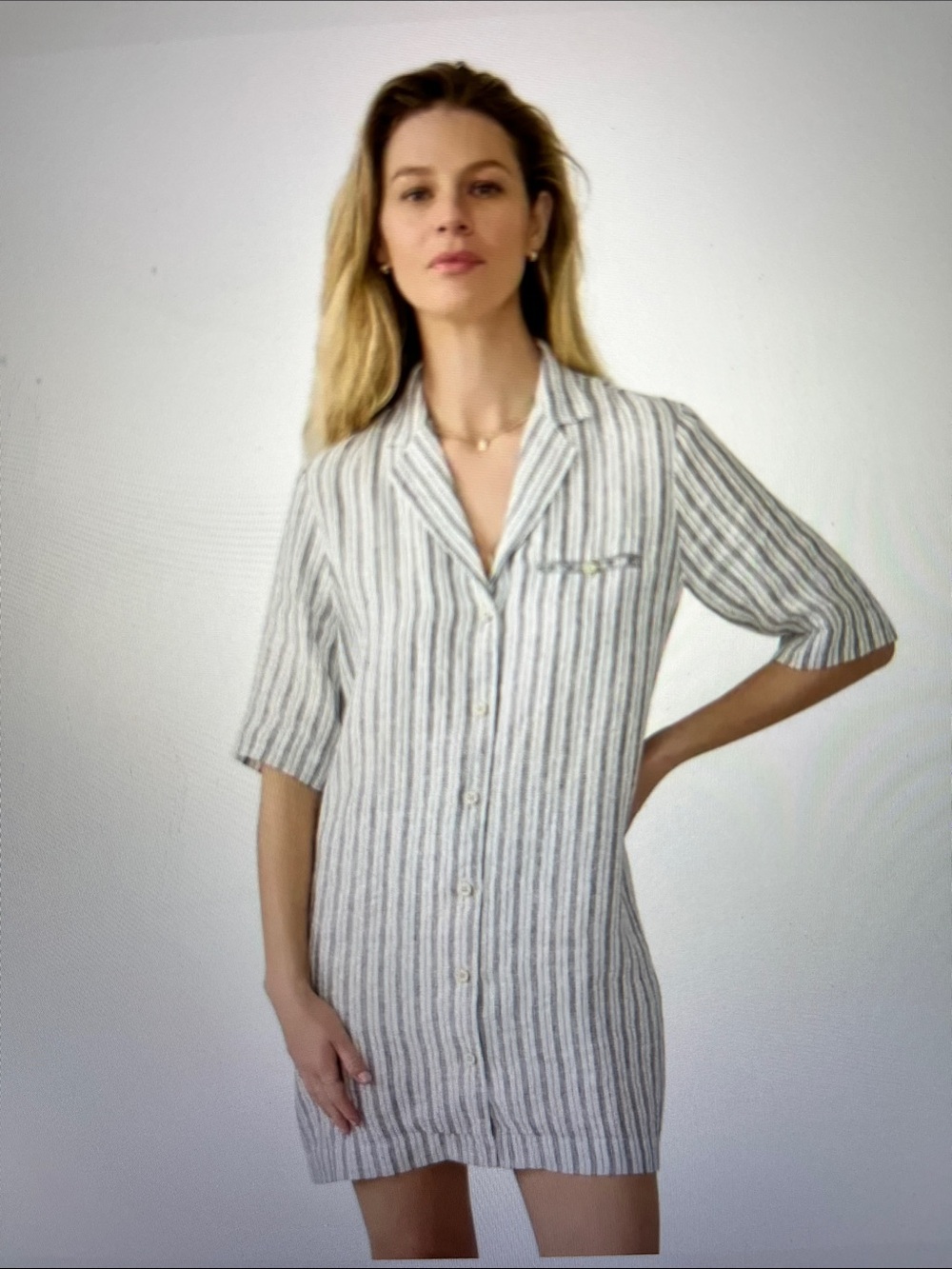 NWT Faherty Paradise Point Linen Mini Dress in Oceanside Stripe